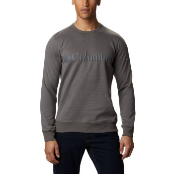 Pánské Mikiny Columbia Logo Fleece Crew Šedé Černé FDJKEX524